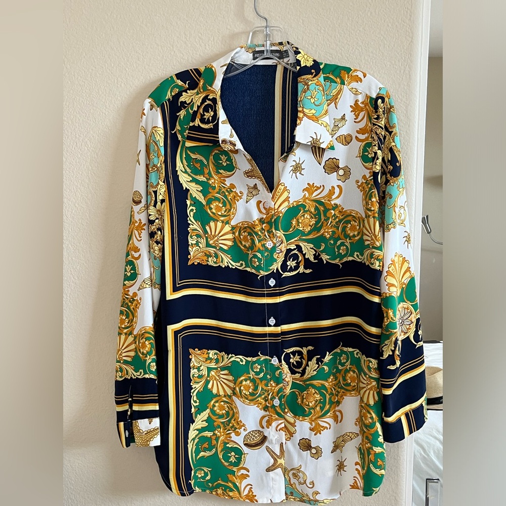 Pretty Little Thing Versace-Style Blouse ⚜️